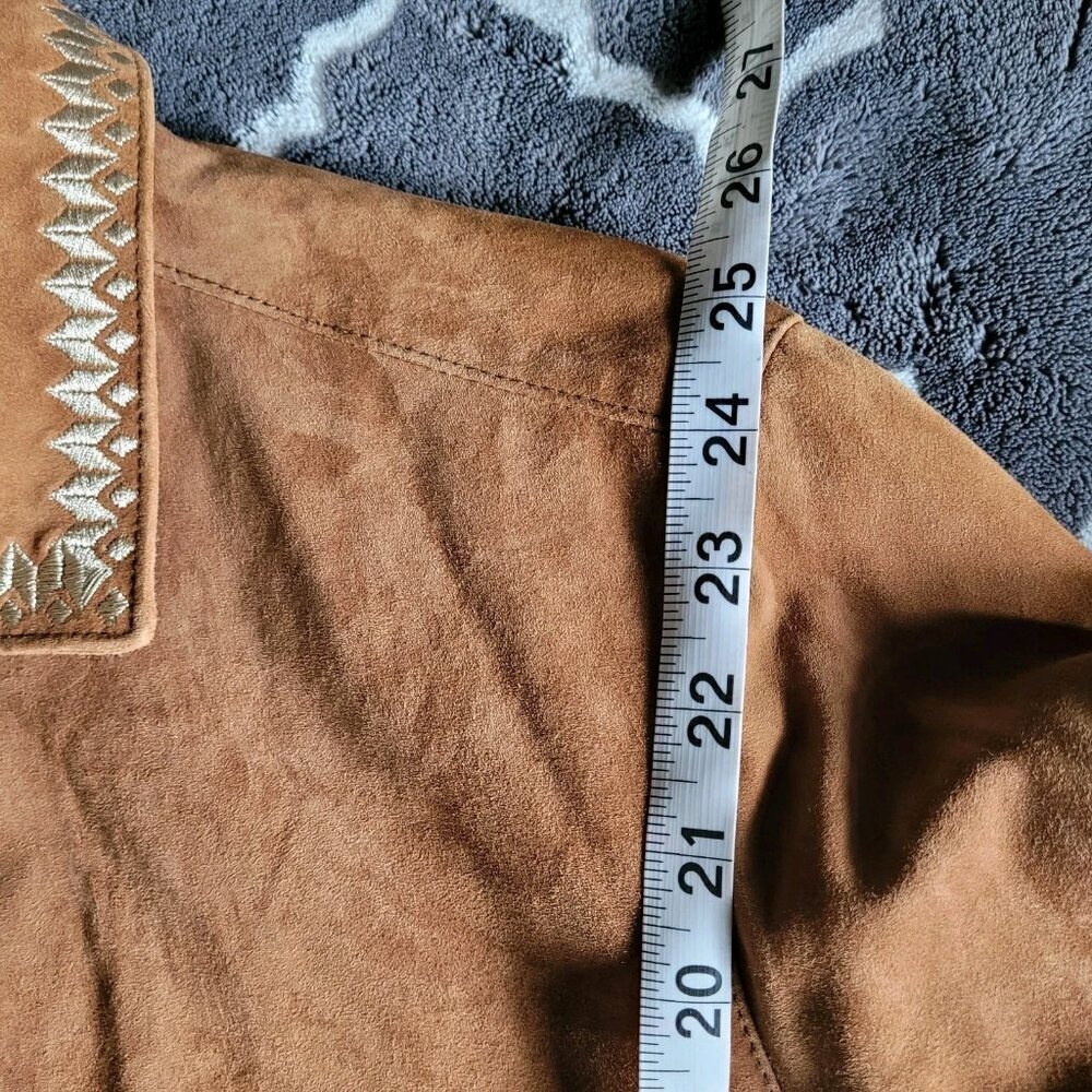 The Territory Ahead Womens 100% Genuine Leather Brown Jacket Sz Medium Western - Picture 6 of 9